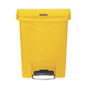 Keltainen roskakori 30L Rubbermaid - Erittäin kestävä etupoljin