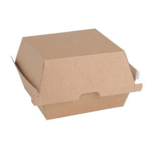 Compostable Small Hamburger Boxes 112mm - Pack of 150 Kraft Fiesta
