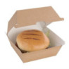 Små komposterbara hamburgerlådor 112mm - Förpackning med 150 stycken Kraft Fiesta
