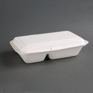 Laatikot 2 osastoa Bagasse Kompostoitavat 253 mm - Erä 200