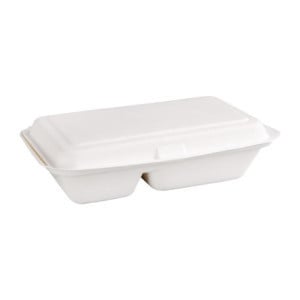 Laatikot 2 osastoa Bagasse Kompostoitavat 253 mm - Erä 200