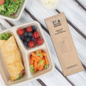 Måltidspåsar Bestick Trä Komposterbara - Paket med 250 miljövänliga