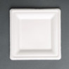 Assiettes carrées compostables en bagasse 261 mm - Lot de 50 - Écologiques et pratiques