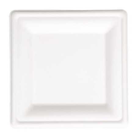 Assiettes carrées compostables en bagasse 261 mm - Lot de 50 - Écologiques et pratiques