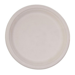 Pyöreät kompostoitavat lautaset luonnonmateriaalista valmistettuina - 50 kappaleen erä, halkaisija 260 mm