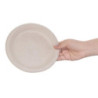 Round compostable plates made of natural bagasse - Pack of 50, 260mm