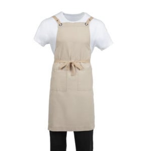 Gray Cotton Bib Apron Southside - Professional Kitchen
