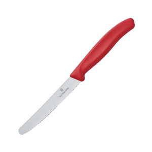 Kniv med tandad tomatklinga Victorinox 11cm röd