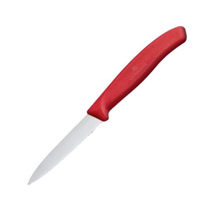 Kniv med spetsigt tandat blad Victorinox 8 cm Röd - Precision och Kvalitet