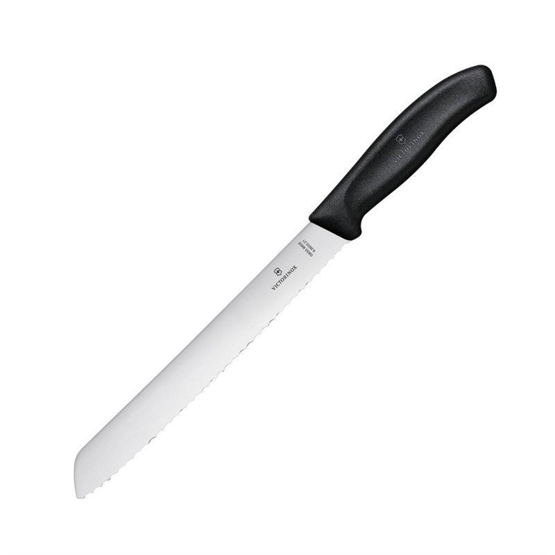 Brödkniv svart 21 cm Victorinox - Skär enkelt