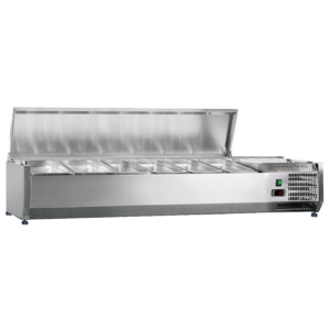 Saladette Réfrigérée Dynasteel 6 x GN 1/3 - Couvercle Inox & Capacité Optimale