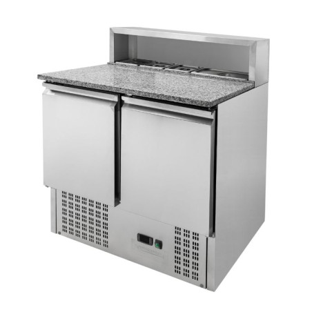 Meuble à Pizza Réfrigéré 2 Portes - 5 Bacs GN 1/6 Dynasteel | Fourniresto