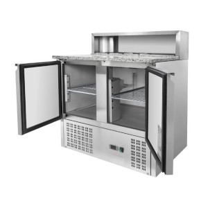 Meuble à Pizza Réfrigéré 2 Portes - 5 Bacs GN 1/6 Dynasteel | Fourniresto