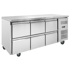 Positive Refrigerated Table - 6 Dynasteel Drawers: Efficient and Spacious