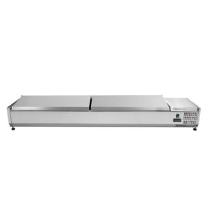 Saladette Kylbänk med Rostfritt Stållock - 9 x GN 1/3 - Dynasteel