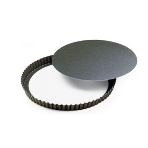 Korkea pyöreä aaltoreunainen tarttumaton piirakkavuoka Ø240 mm - Irrotettava pohja