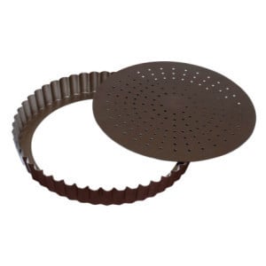 Non-stick Perforerad Räfflad Pajform med Löstagbar Botten - Enkel att Ta Loss