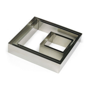 Fyrkantig bakform i rostfritt stål 240 x 240 mm Gobel - Robust och exakt