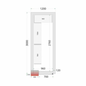 Kylmähuoneen paneeli TEFCOLD 1200x3000x2200 mm: Tehokas eristys & Helppo asennus