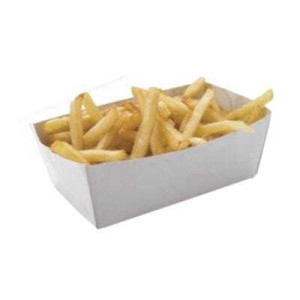 White Cardboard Trays - L 120 x D 70 mm - Pack of 250 - FourniResto