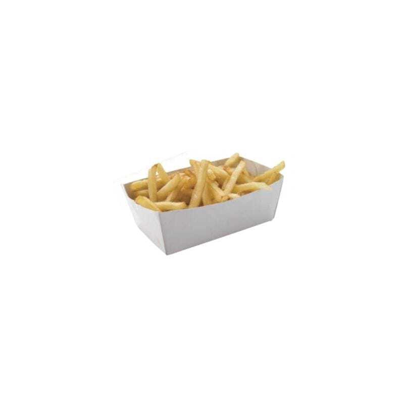 White Cardboard Trays - L 120 x D 70 mm - Pack of 250 - FourniResto White Cardboard Trays - L 120 x D 70 mm - Pack of 250 - FourniResto