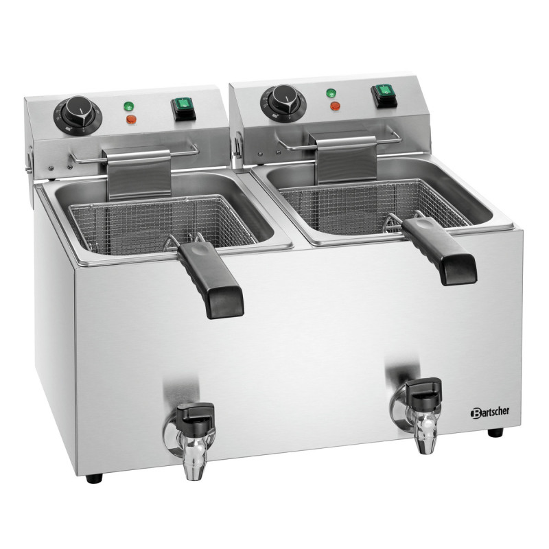 Friteuse SNACK IV Plus Bartscher | Dubbel tank, 190°C optimal