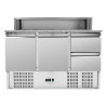 Refrigerated Pizza Counter Stainless Steel Top 8 x GN1/6 - 2 Doors and 2 Drawers - Dynasteel