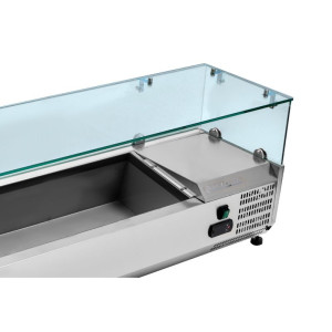 Refrigerated Glass Countertop Saladette - 9 x GN 1/4 Dynasteel | Quality and Practicality