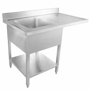 Uppoudu Passage-astianpesukoneeseen, taustalevyyn ja hyllyyn - 1200 x 600 - Valutusallas oikealla - Dynasteel