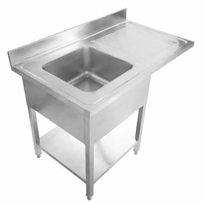 Uppoudu Passage-astianpesukoneeseen, taustalevyyn ja hyllyyn - 1200 x 600 - Valutusallas oikealla - Dynasteel