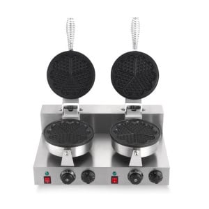 Double Electric Waffle Maker - Heart - Dynasteel