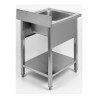 Plonge 1 Bakki selkänojalla ja hyllyllä - L 600 x S 700 mm - Dynasteel