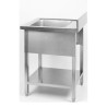 Plonge 1 Bakki selkänojalla ja hyllyllä - L 600 x S 700 mm - Dynasteel