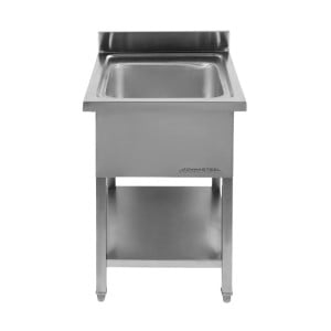Plonge 1 Bakki selkänojalla ja hyllyllä - L 600 x S 700 mm - Dynasteel