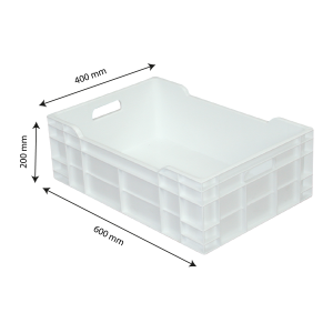 Täysi laatikko 40 L - 600 x 400 - Valkoinen - Gilac