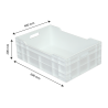 Täysi laatikko 40 L - 600 x 400 - Valkoinen - Gilac