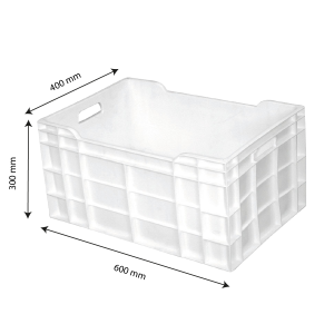 Täysi laatikko 60 L - 600 x 400 - Valkoinen - Gilac