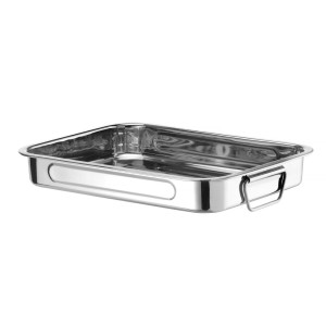 Plat à Four Inox - 38,5 x 27,5 x 6 cm - Marque HENDI - Fourniresto