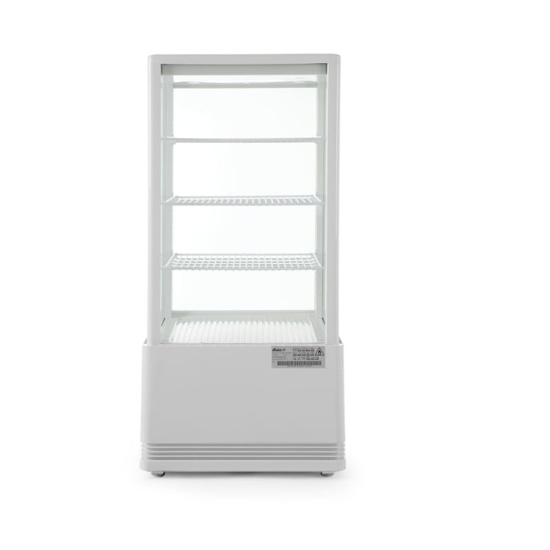 White Refrigerated Display Case with 4 Glass Sides - 78 liters