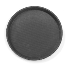 Plateau Rond en Polypropylène - Noir - 410 mm de Diamètre - Marque HENDI