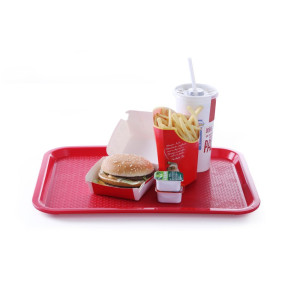 Plateau Rectangulaire Fast-Food Rouge - 415 x 305 mm