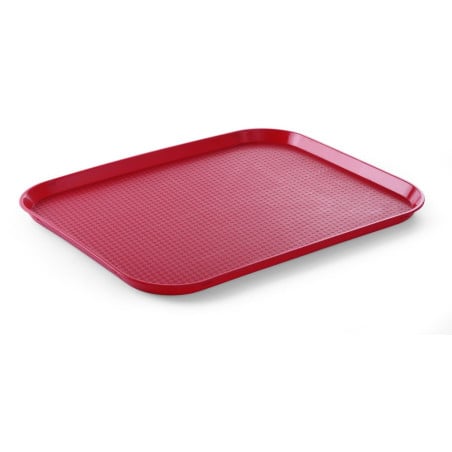 Plateau Rectangulaire Fast Food - Grand Modèle 450 x 350 mm - Rouge- Rouge