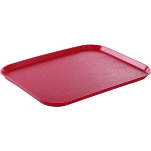 Plateau Rectangulaire Fast Food - Grand Modèle 450 x 350 mm - Rouge- Rouge