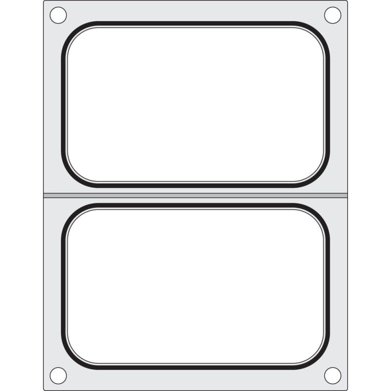 Matrice de Scellage pour Scelleuse Manuelle - 2 Compartiments 178 x 113 mm - Hendi