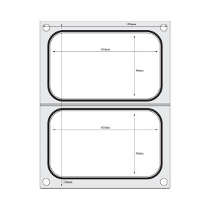 Tätningsskiva för manuell förslutningsmaskin - 2 fack 178 x 113 mm - Hendi