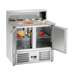 Saladette pour pizzaïolo pour la restauration professionnelle 5 Bacs 1/6 GN