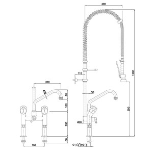 GASTRO Blandare med galler - FourniResto - Ref BR400115