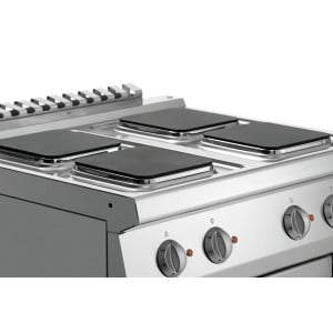 Four 4 Square Plates Range with Electric Oven GN1/1 Series 700