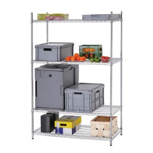 Chrome-plated steel Economat shelving by Bartscher