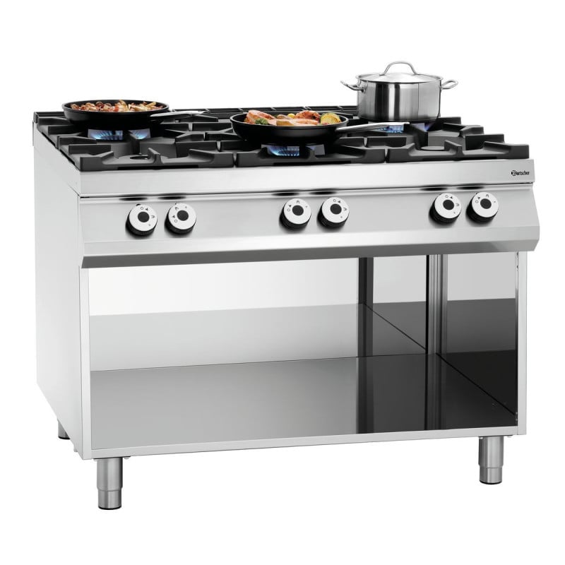 6-burner stove series 900 - Open Base from the brand Bartscher 6-burner stove series 900 - Open Base from the brand Bartscher
